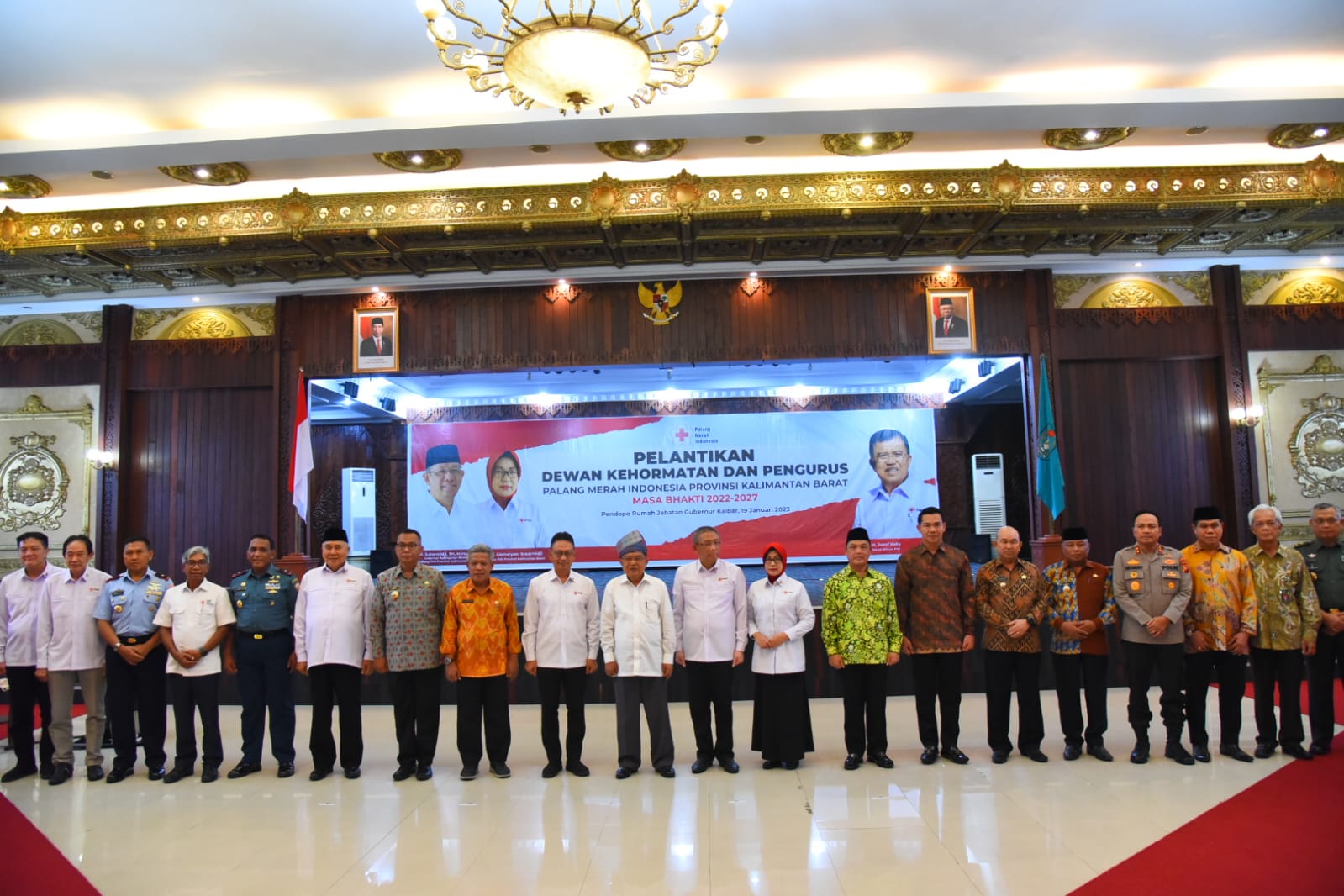 Danlantamal XII Pontianak Hadiri Pelantikan Dewan Kehormatan dan Pengurus Palang Merah Indonesia Provinsi Kalbar