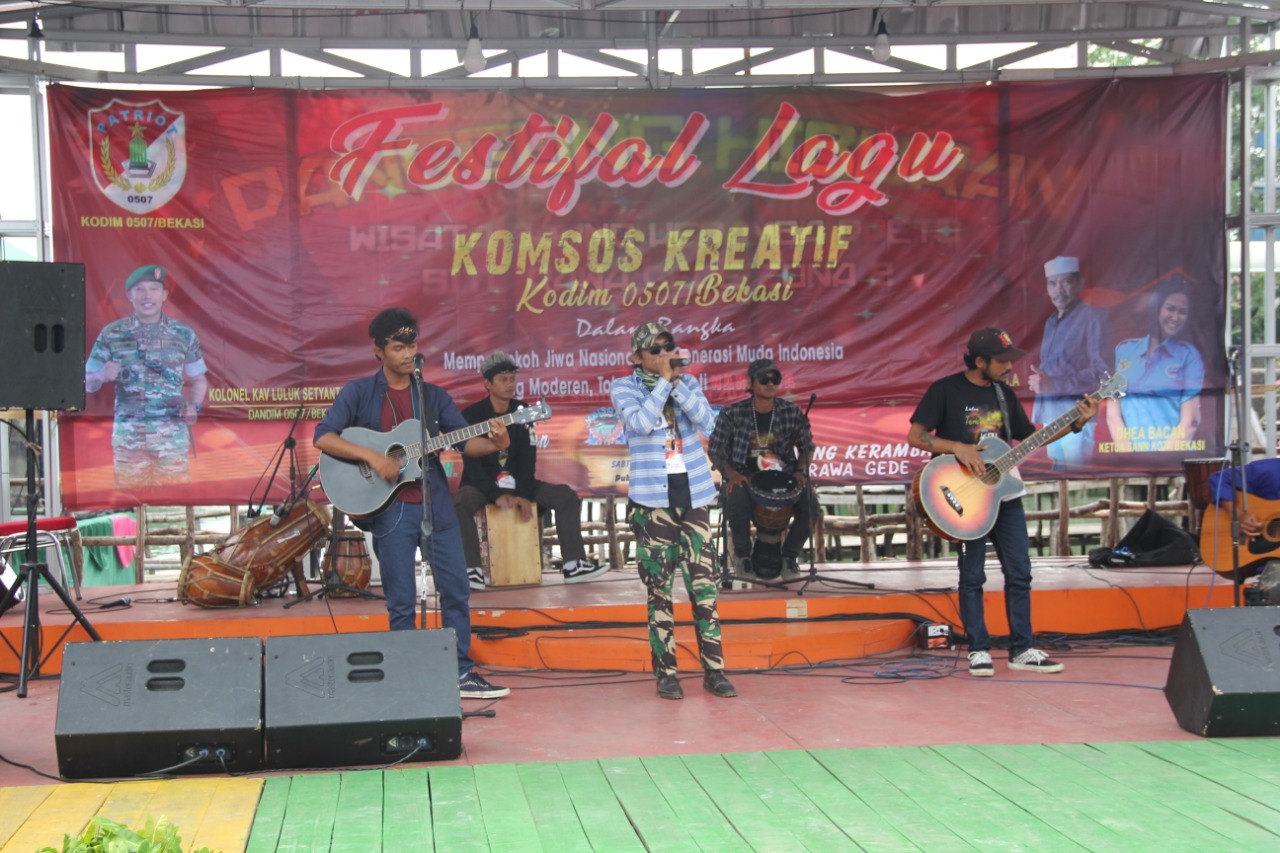 Kodim 0507/Bekasi Gelar Komsos Kreatif Tahun 2023 melalui Festival lagu Seniman Jalanan Kota Bekasi