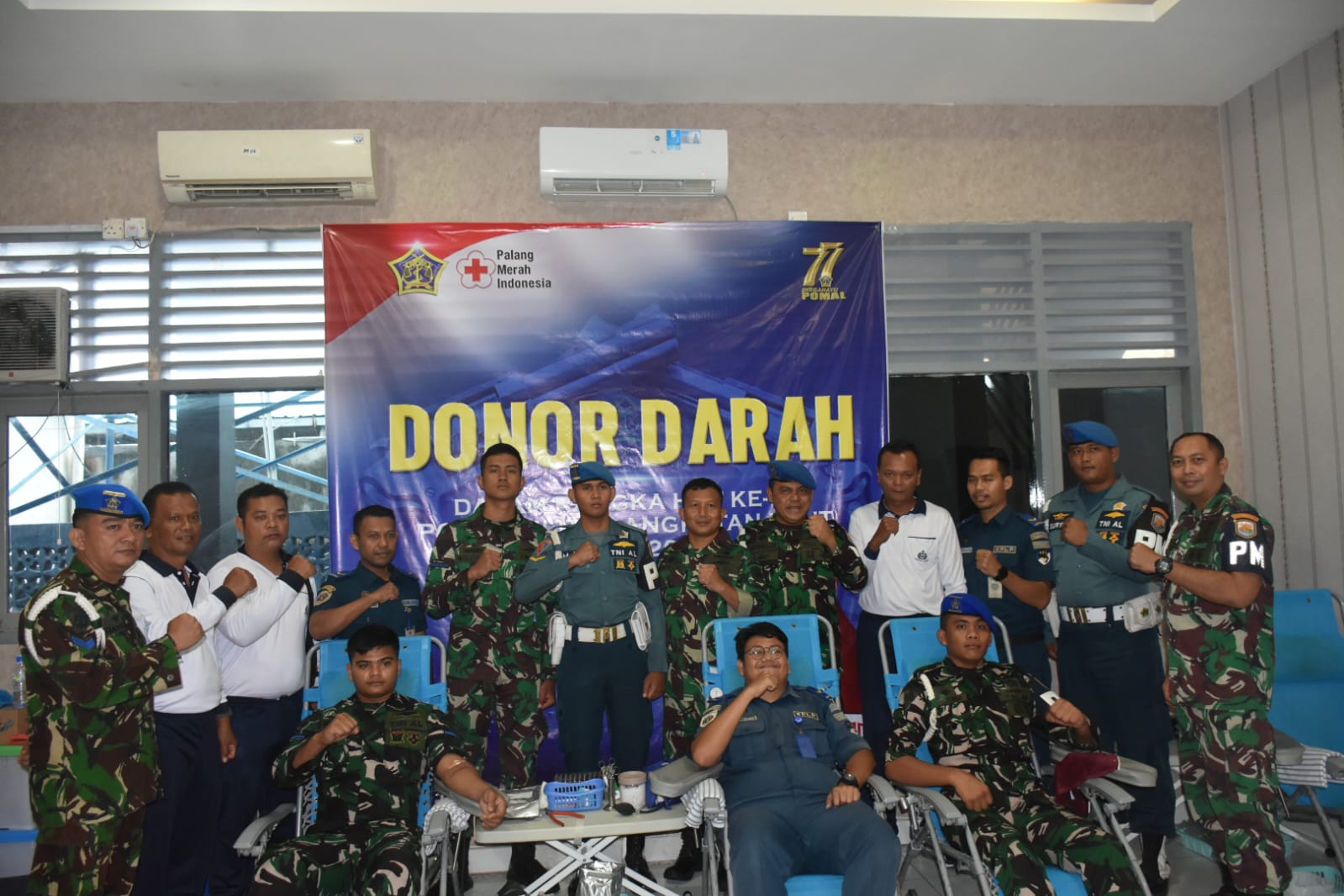 Peduli Kemanusiaan, Prajurit Lanal Bintan Aksi Donor Darah Dalam Rangka HUT Pomal Ke-77