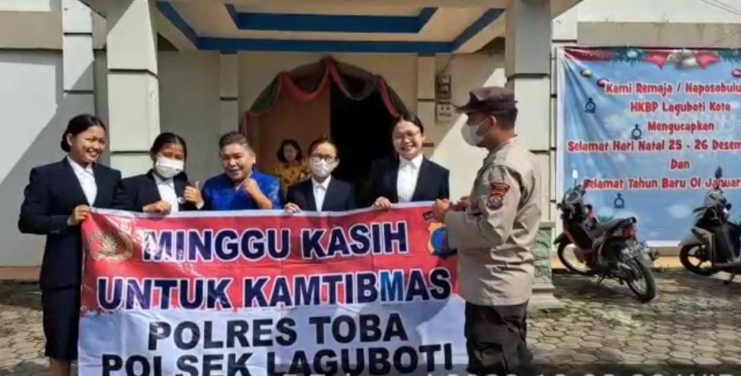 Giat Minggu Kasih, Personil Polsek Laguboti Berikan Pelayanan Dengan Pengamanan Ibadah Kebaktian Minggu