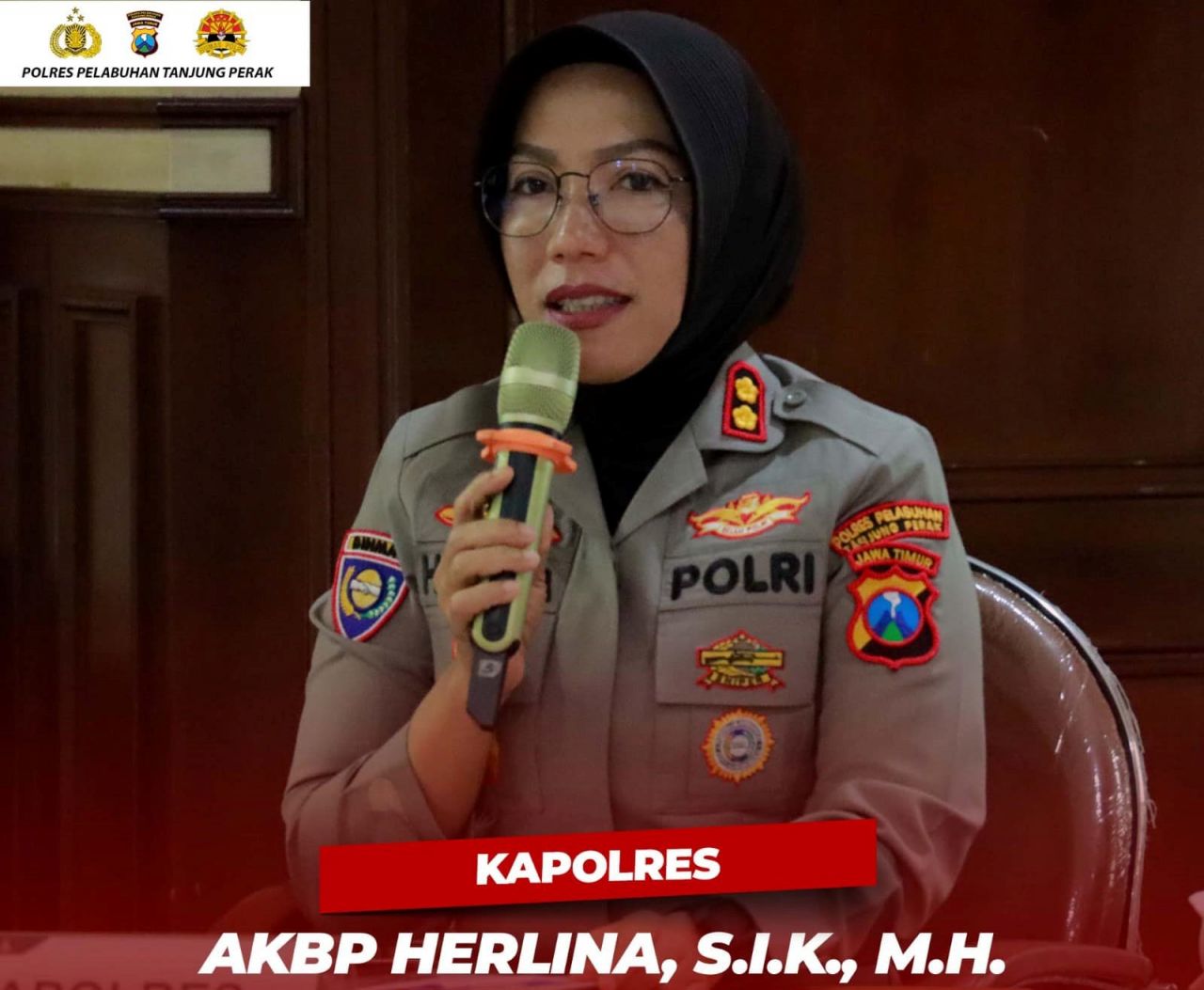 Kapolres Pelabuhan Tanjung Perak, AKBP Herlina, S.IK.,M.H