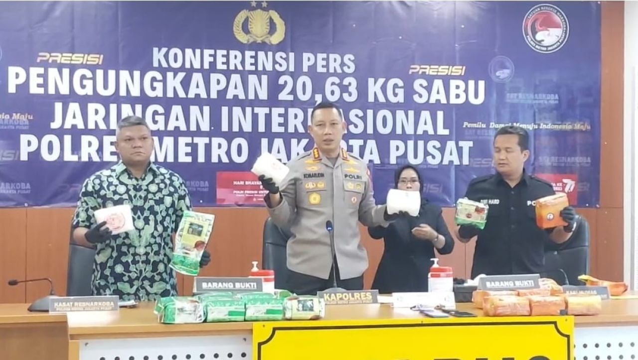 Polres Jakpus Bekuk Jaringan Internasional, Amankan 20,63 Kg Sabu dan Truk Dijadikan Barang Bukti