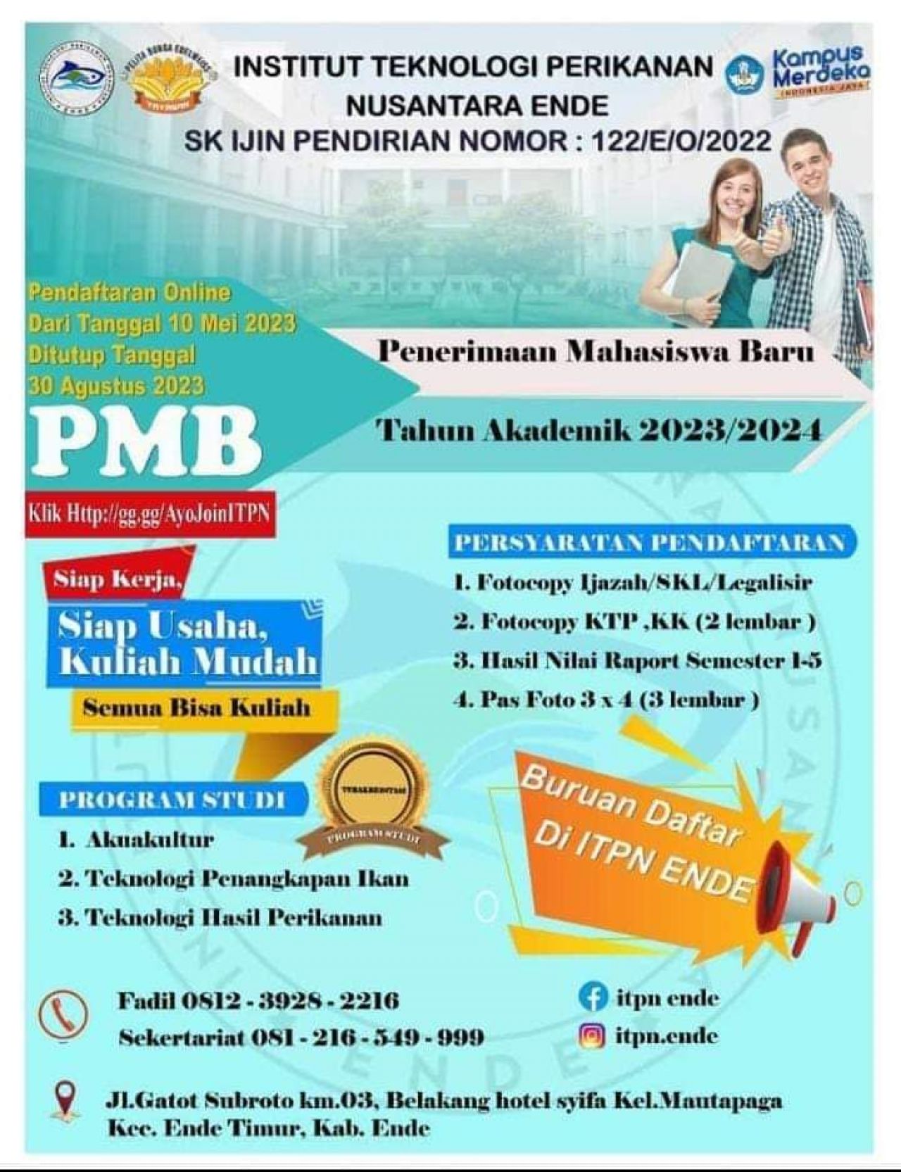 Berizin, Terakreditasi dan Berkualitas, Ayo Kuliah di ITPN Ende !