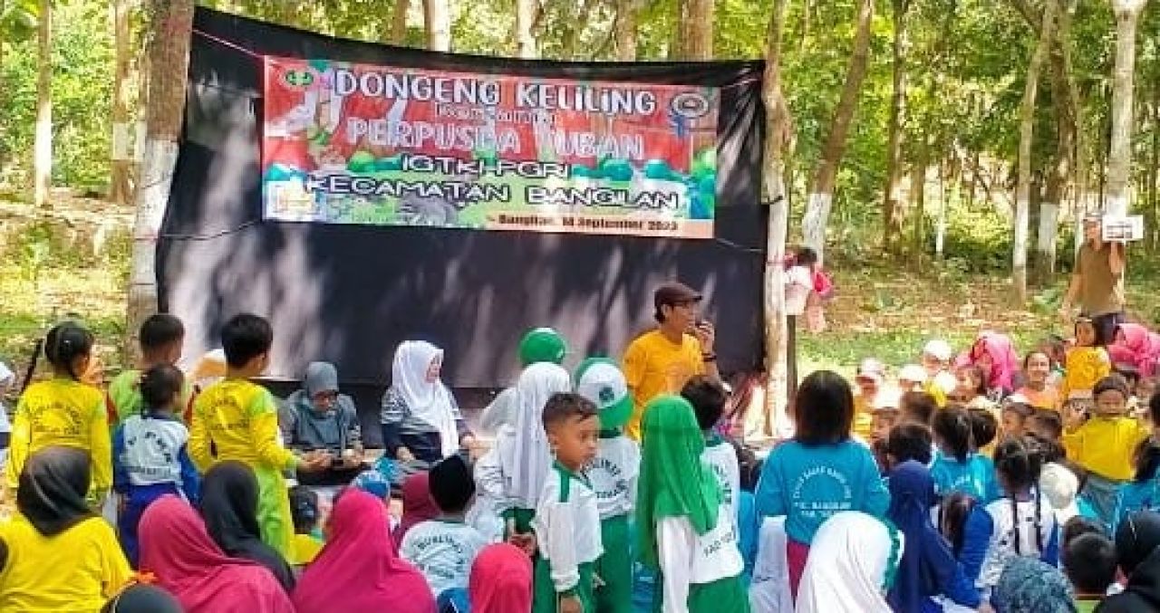 Gandeng Dispersip Tuban, IGTKI PGRI Bangilan Selenggarakan Dongeng Keliling