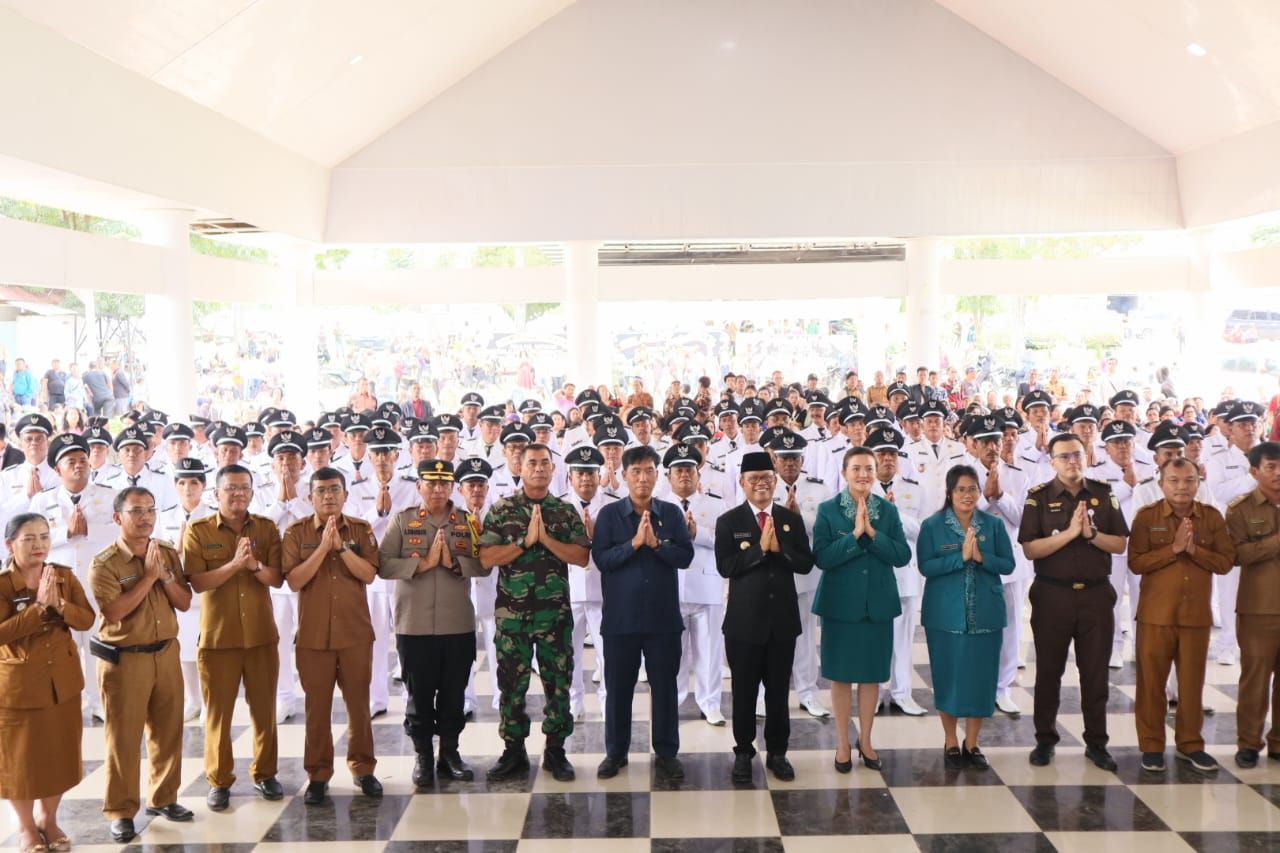 Polres Pengamanan di Acara Pelantikan 87 Kepala Desa Se- Kabupaten Toba