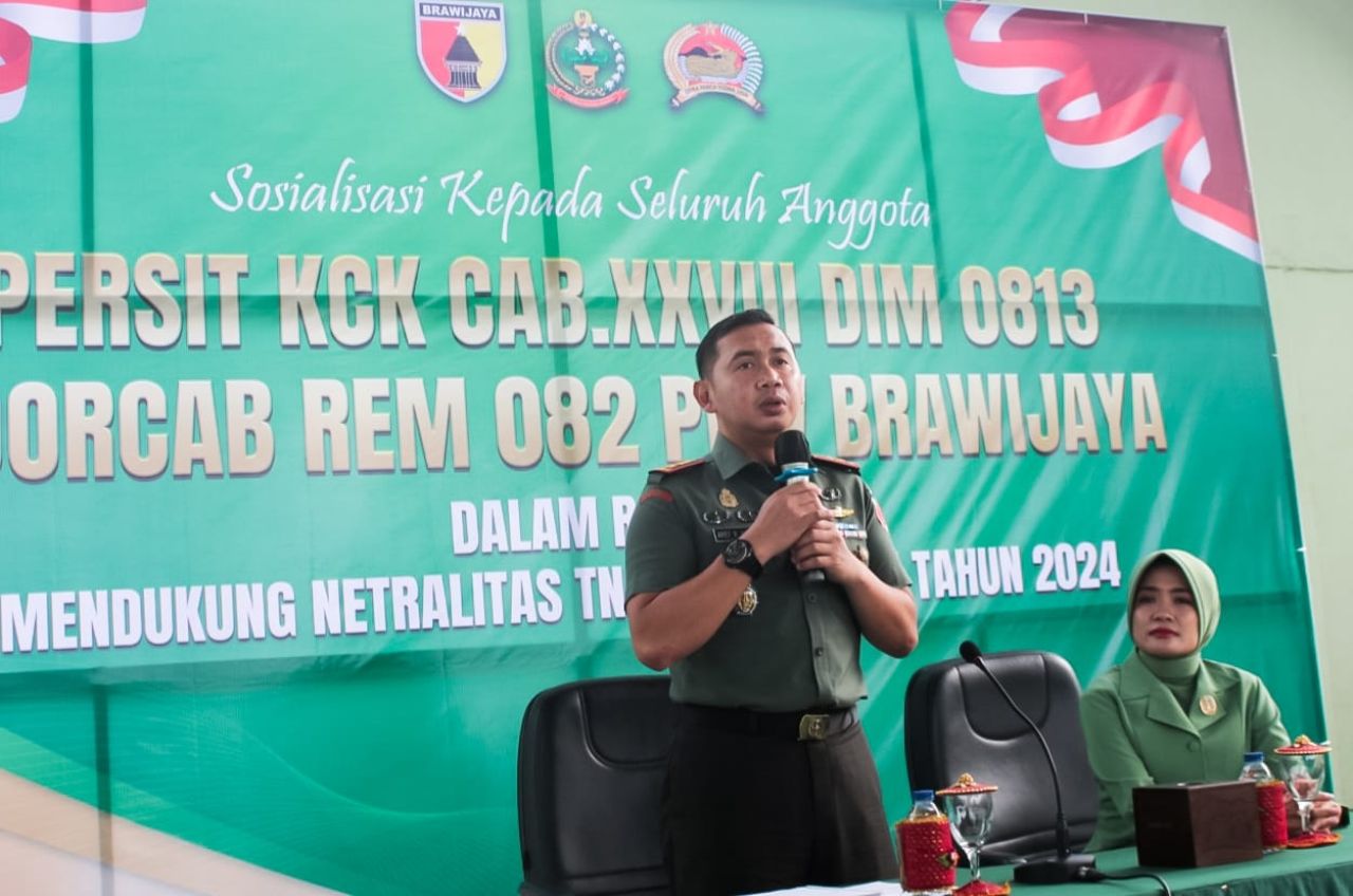 Kodim Bojonegoro Sosialisasikan Netralitas TNI Pada Pemilu 2024 Kepada Persit Kartika Chandra Kirana