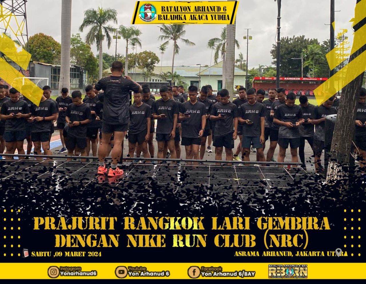 Prajurit Batalyon Arhanud 6/BAY Melaksanakan Giat Lari Pagi Untuk Meningkatkan Stamina