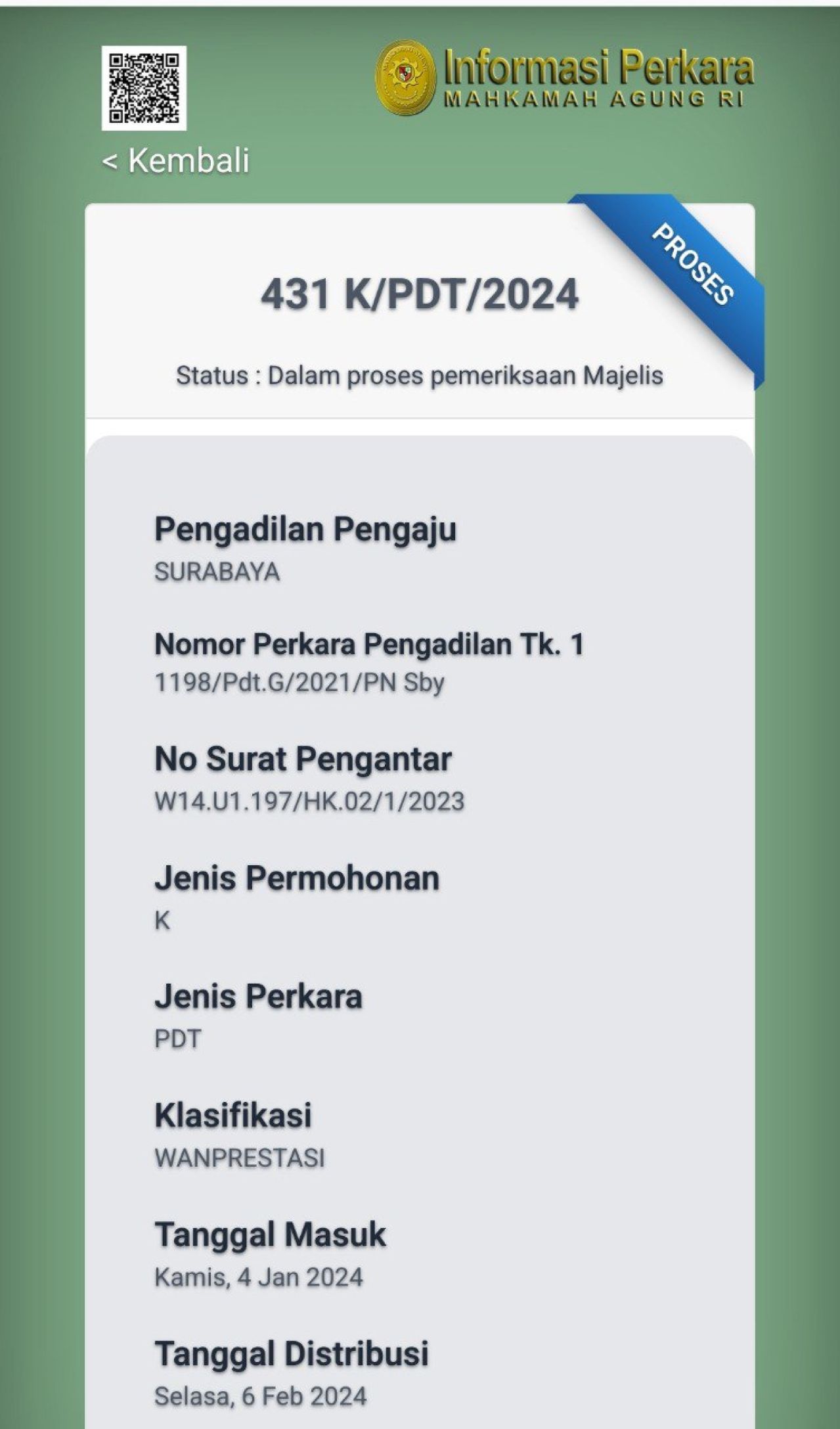 Informasi Perkara MA RI