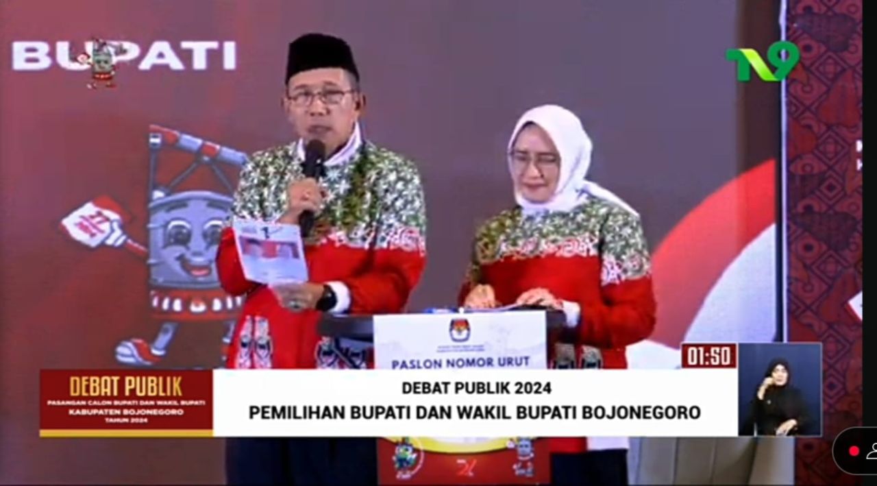 Debat Publik Calon Bupati Bojonegoro Nomer Urut 01, Sampaikan Mensejahterakan Rakyat Melalui Program Klunting