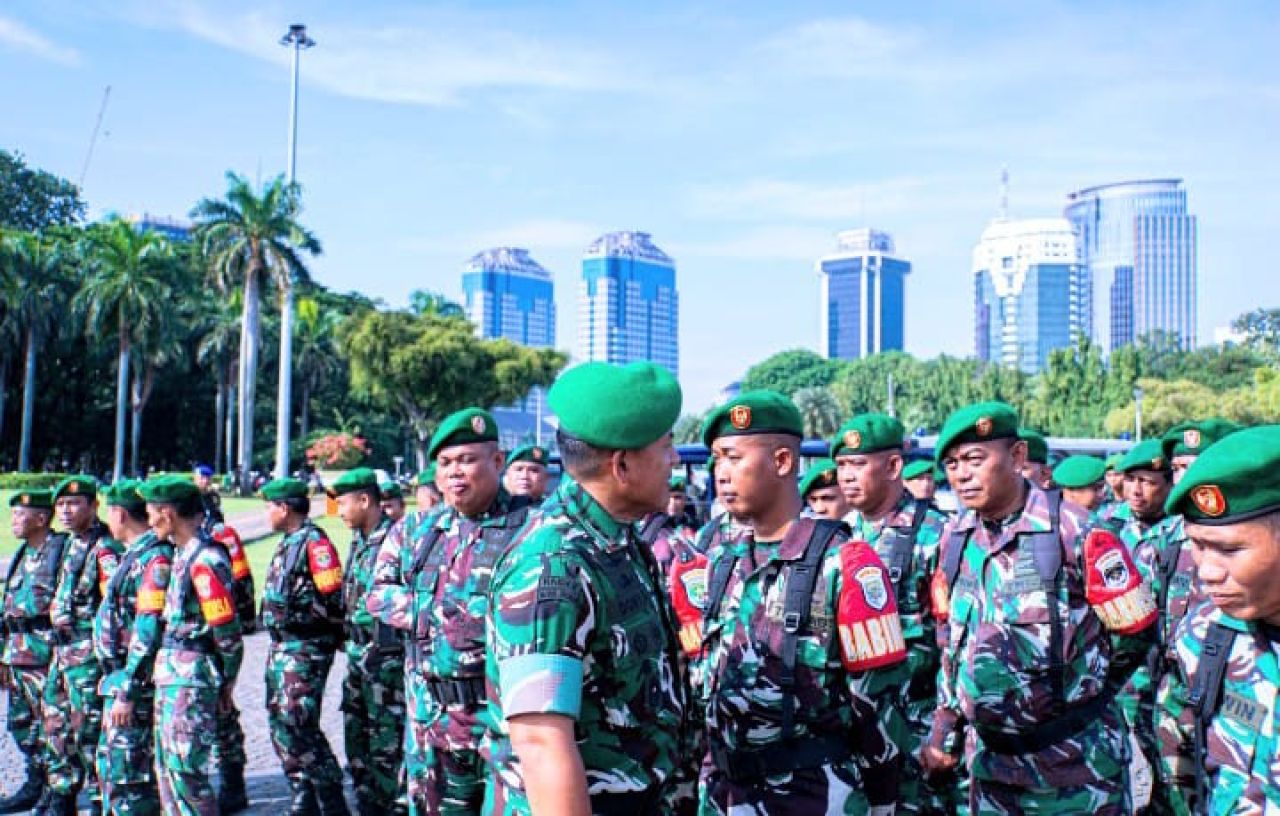 Kodim 0502 Jakarta Utara Hadiri Apel Gabungan TNI-POLRI untuk Pengamanan Pemilu 2024