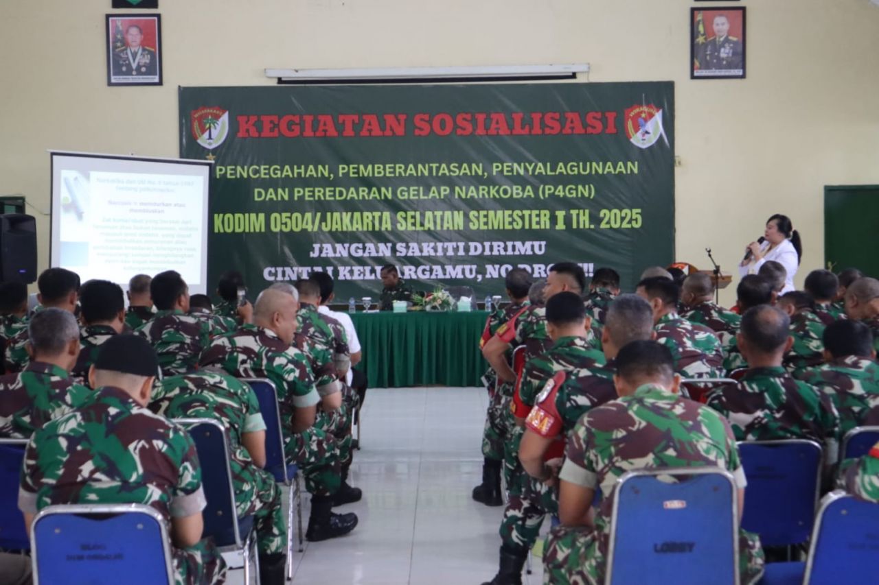 Kodim 0504/Jakarta Selatan Gelar Sosialisasi Pencegahan, Pemberantasan, Penyalahgunaan dan Peredaran Gelap Narkoba (P4GN