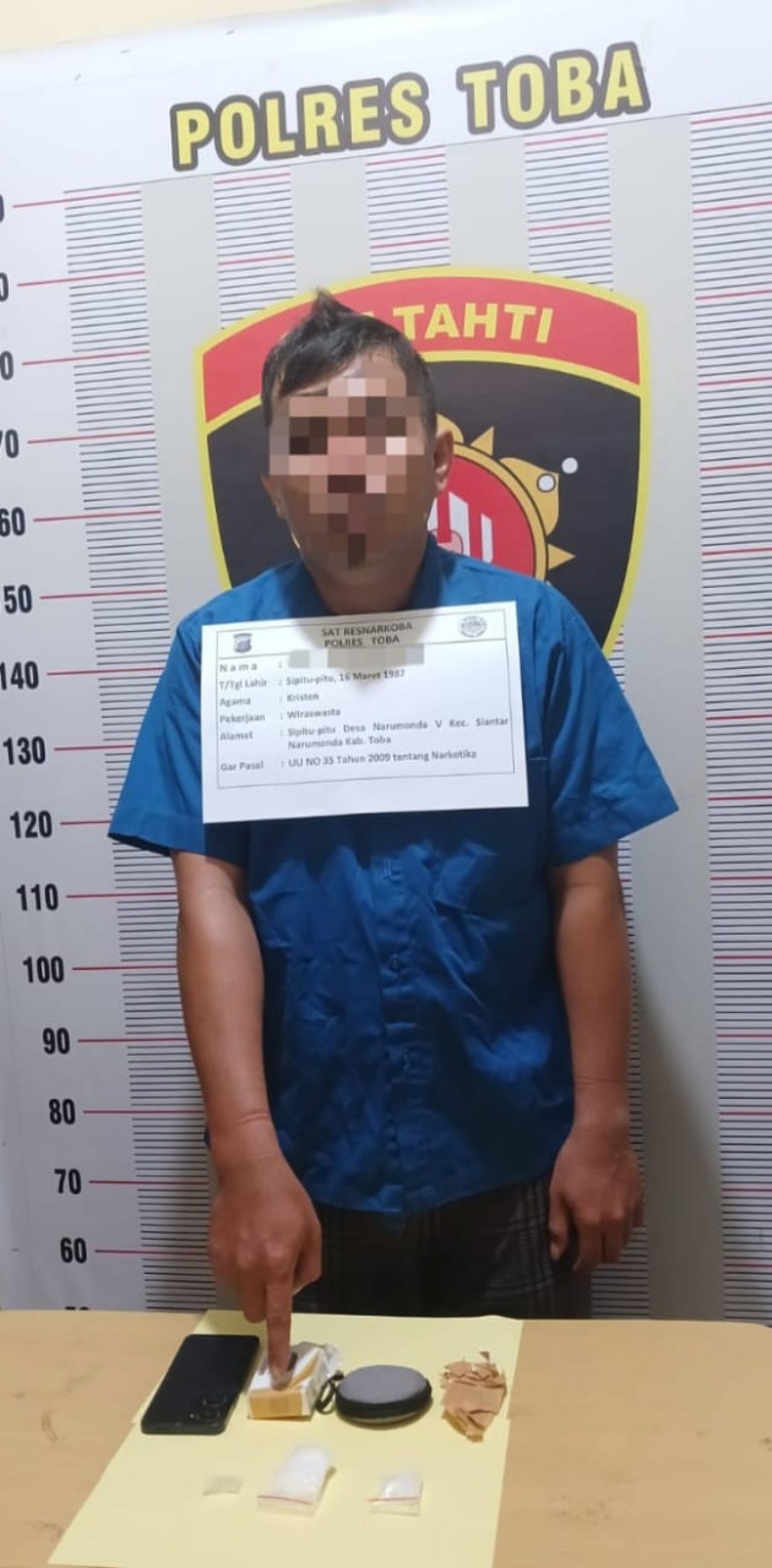Lagi, Polres Toba Menangkap Pengedar Sabu-Sabu