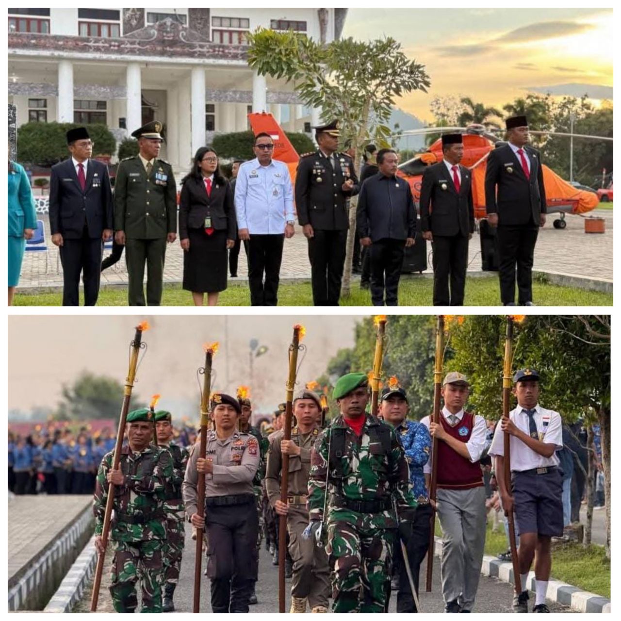 Kepala RUTAN Kelas IIB Balige Menghadiri Upacara Taptu dan Pawai Obor Menyambut HUT RI Ke-80 di Kabupaten Toba.