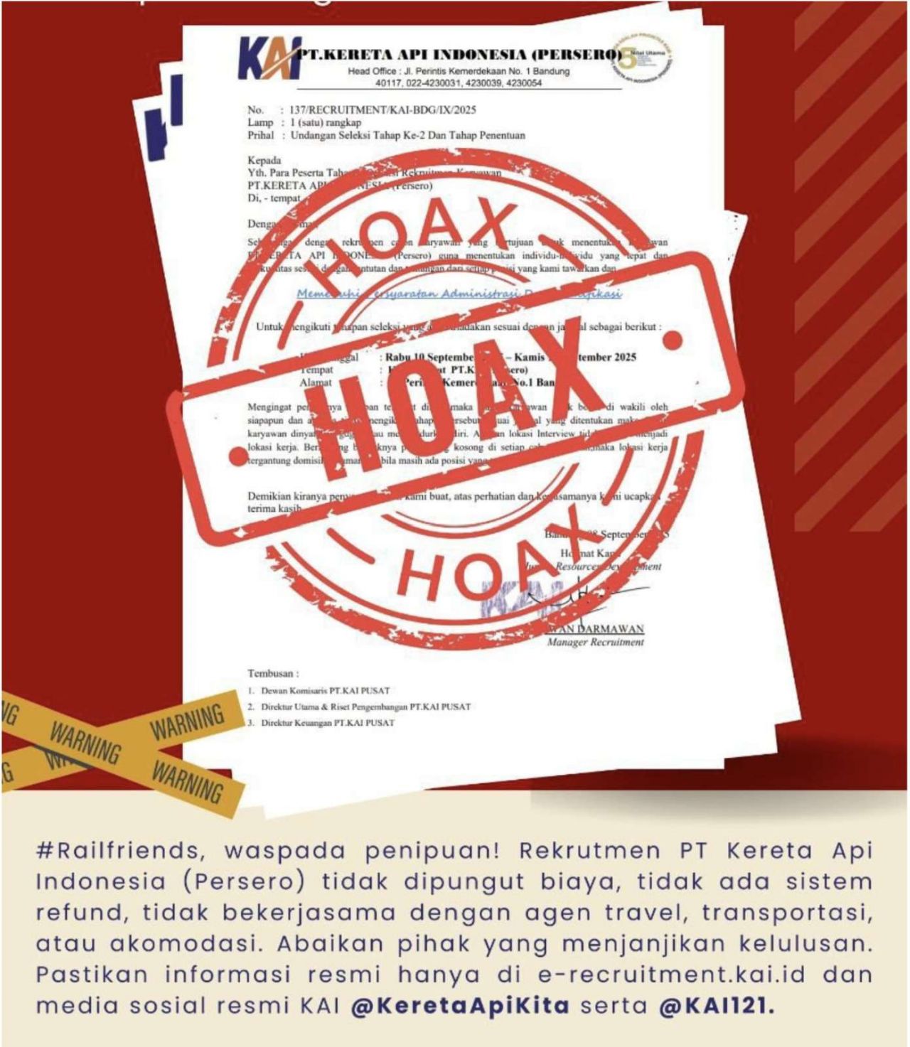 Waspada Penipuan Rekrutmen KAI 2025: Daop 8 Surabaya Tegaskan Seleksi Resmi Hanya di e-recruitment.kai.id