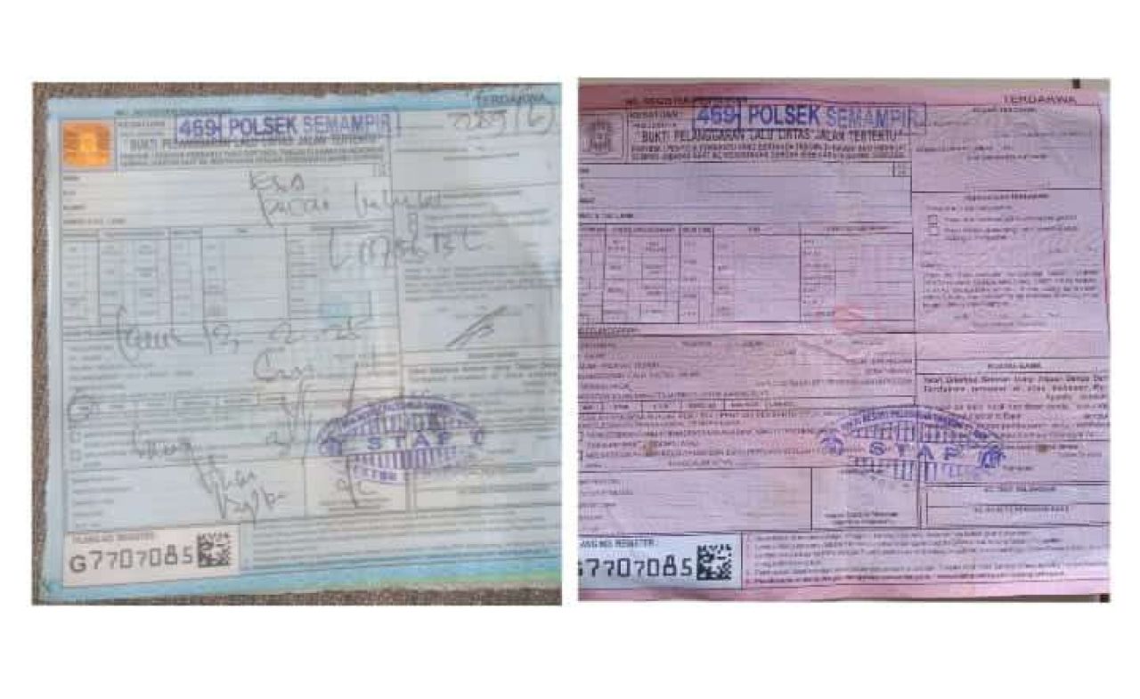 Klarifikasi Polsek Semampir: Isu Surat Tilang Kosong Tidak Benar, Tulisan Memudar Karena Lama Disimpan