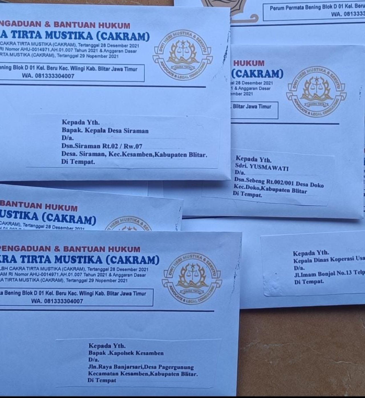Dok Foto,Surat Somasi Pertama Yang dikirim ke pengurus KSU Sari Sedana