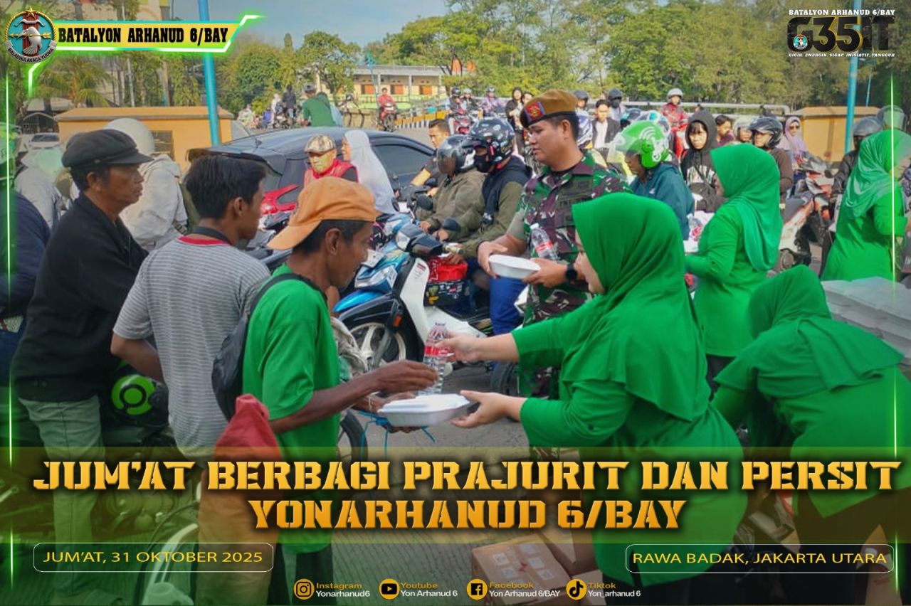 Hangatkan Pagi Warga Rawa Badak, Prajurit dan Persit Yonarhanud 6/BAY Bagikan Sarapan Gratis