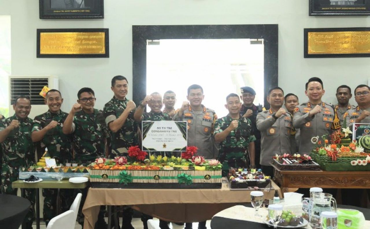 Danrem 052/Wkr Sambut Kunjungan Kapolres Tangerang Raya di HUT ke-80 TNI