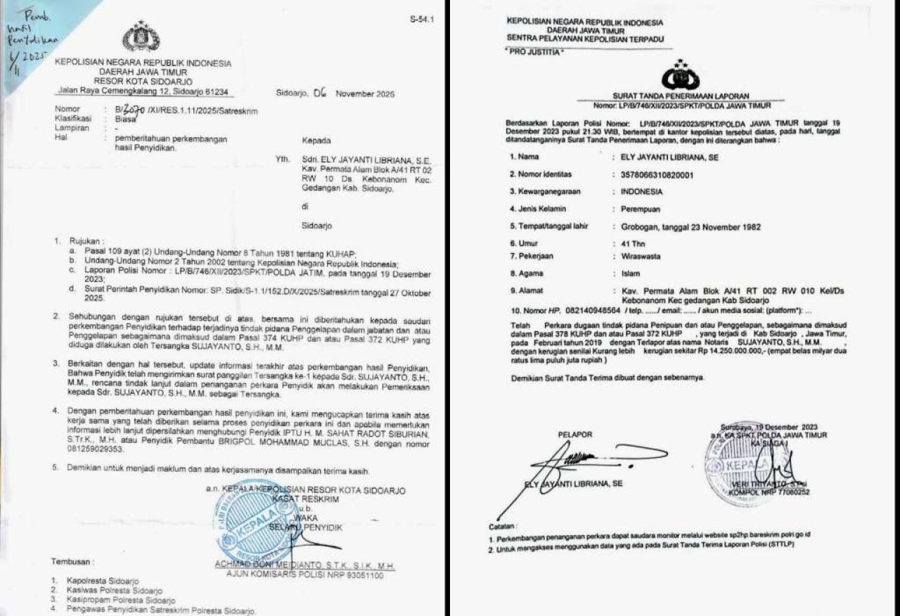 Polres Sidoarjo Ungkap Kasus Penipuan dan Penggelapan Sertifikat, Notaris/PPAT Sujayanto Tersangka