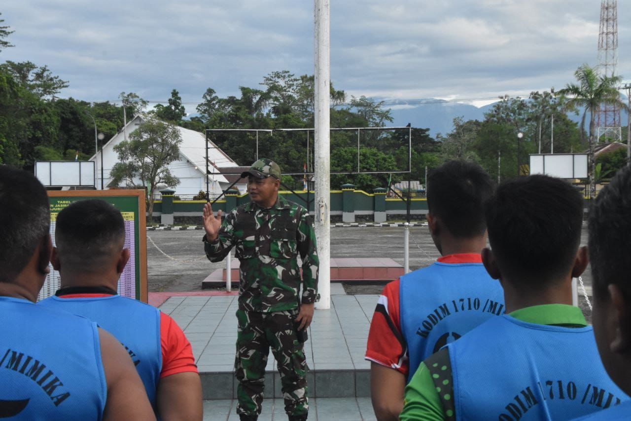 Jaga Serta Tingkatkan Kemampuan Fisik Prajurit, Kodim 1710/Mimika Gelar Tes Kesegaran Jasmani Periodik II