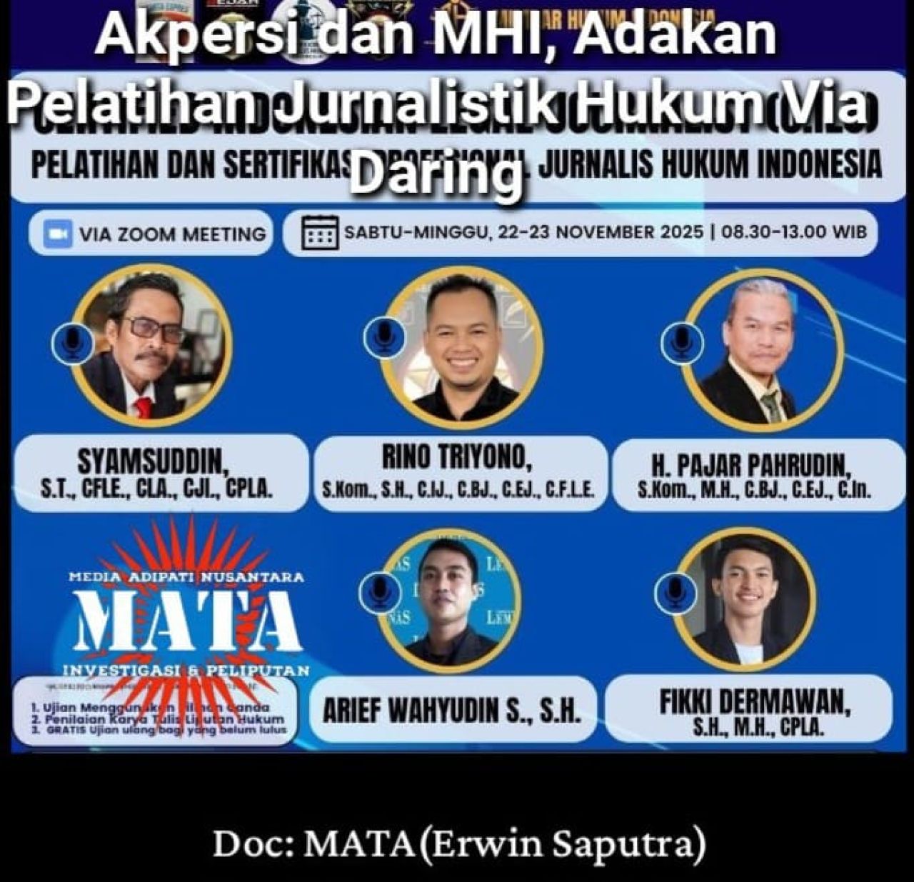 Mimbar Hukum Indonesia Adakan Pelatihan Diklat Jurnalistik Hukum Untuk Meningkatkan Pengetahuan Hukum Jurnalis