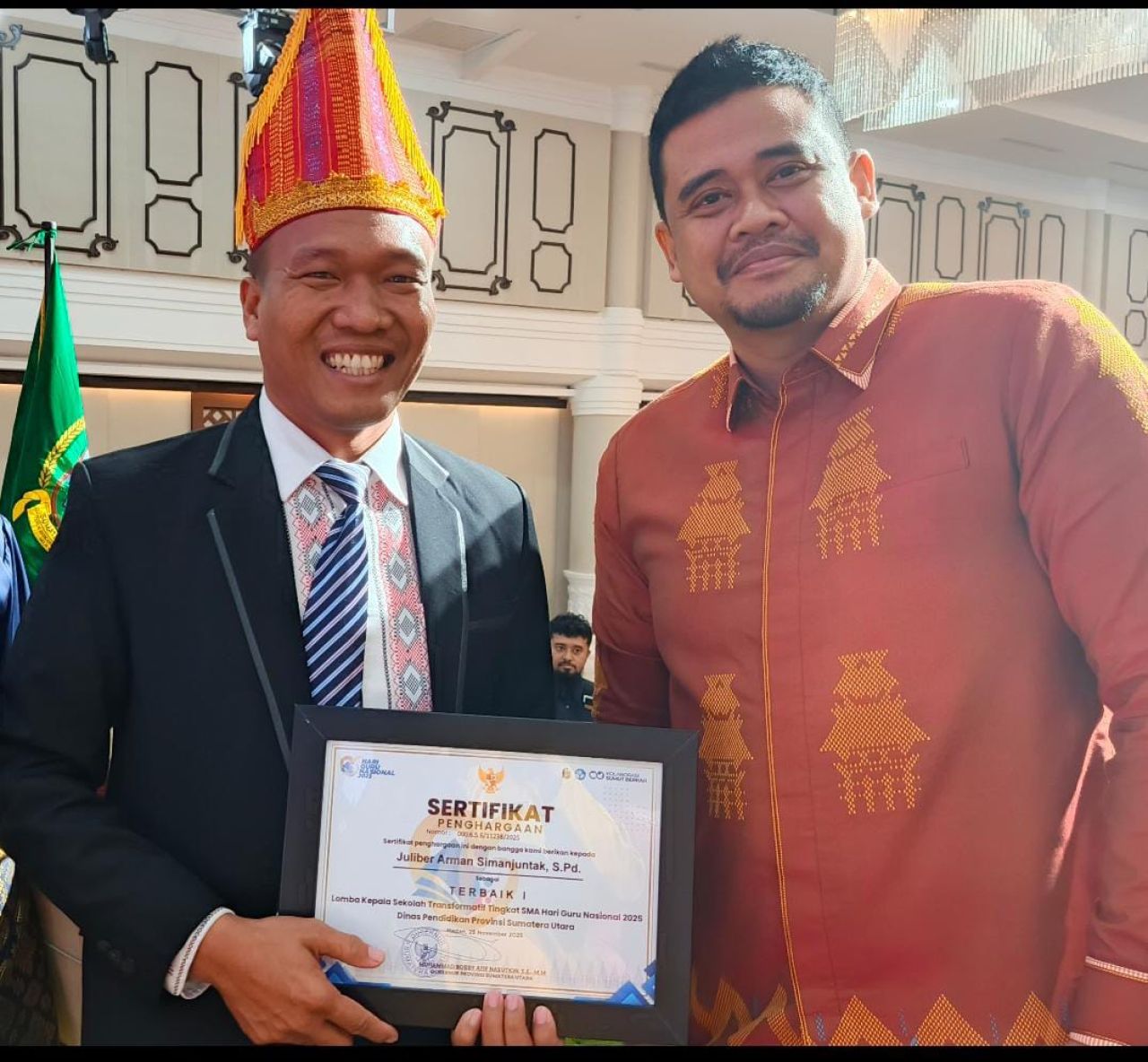 Juliber Arman Simanjuntak, S.Pd,M.Pd. Raih Juara Satu Lomba Kepala Sekolah Transformatif Se-Sumatera Utara