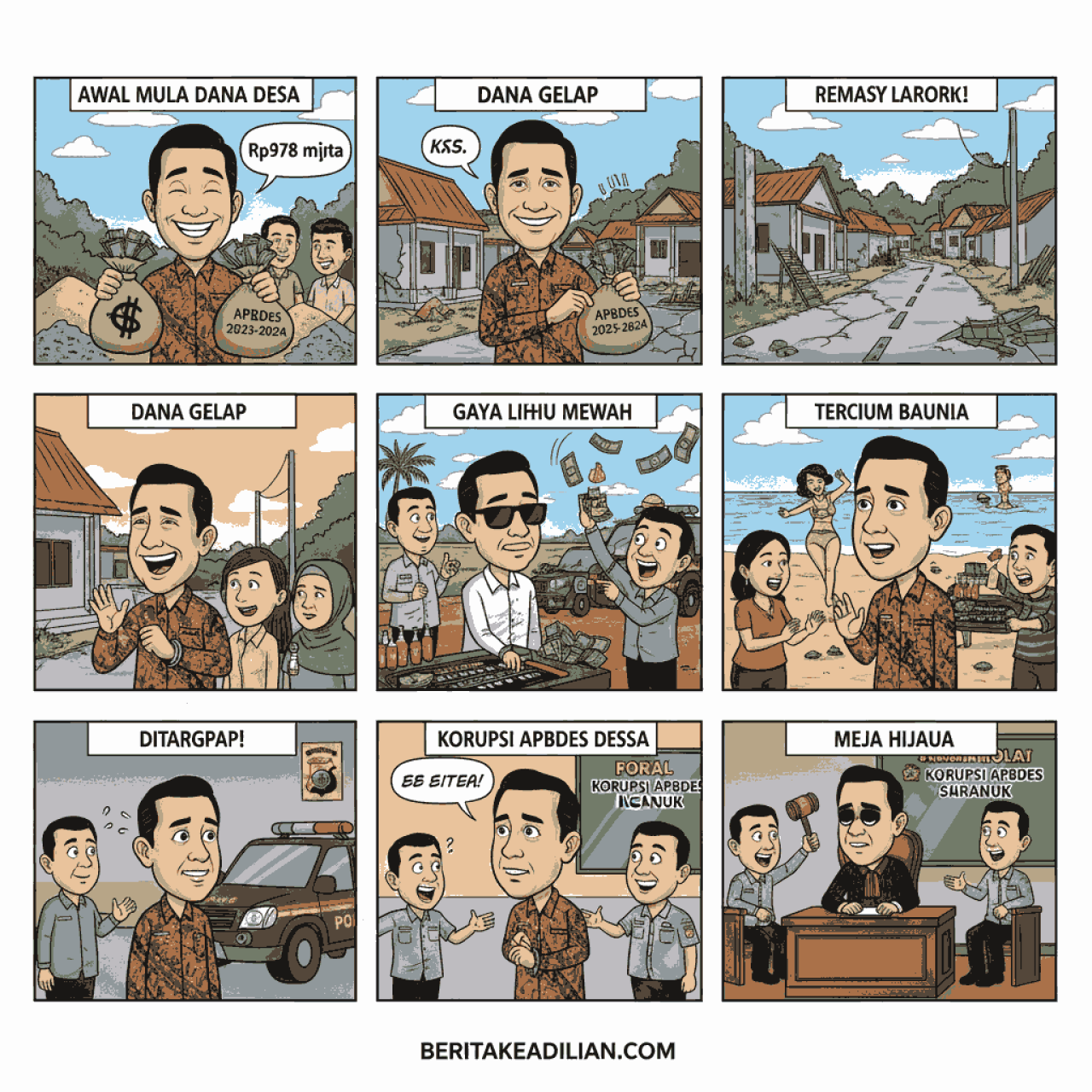 Kades Dadapan Nganjuk Didakwa Korupsi Rp 978 Juta, Dana APBDes 2023-2024