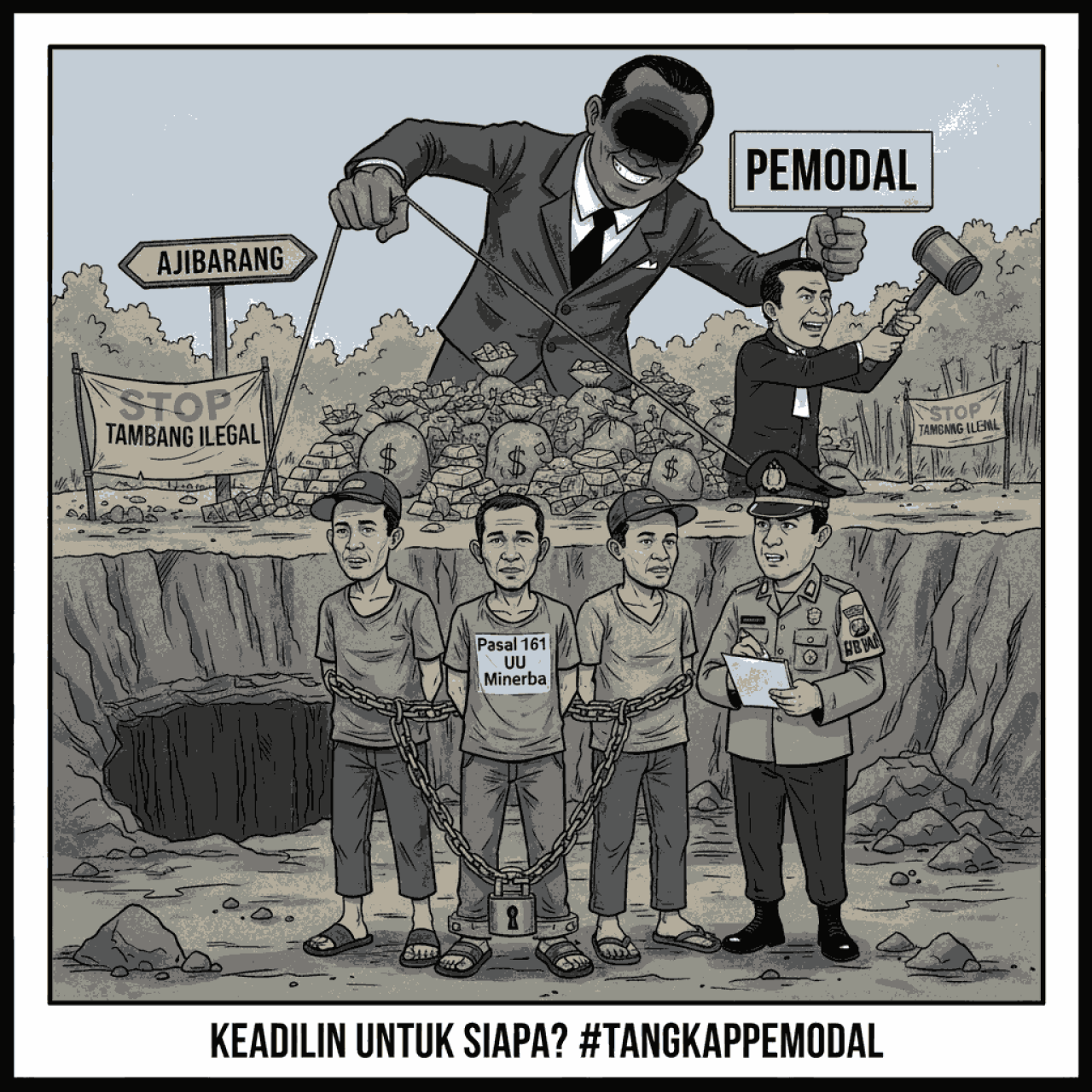 Tambang Ilegal Ajibarang: Buruh Harian Ditahan, Pemodal Kapan Disentuh ?