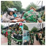 Batalyon Arhanud 6/BAY Laksanakan Jumat Berbagi dengan Membagikan Nasi Kotak ke Warga Sekitar Asrama