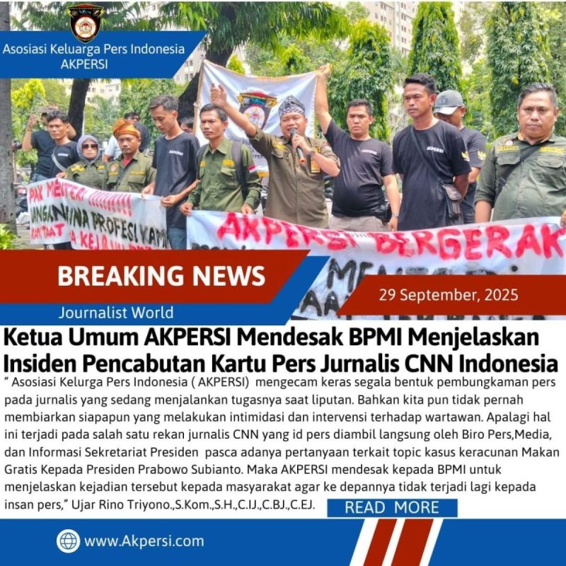 Heboh Pencabutan ID Pers CNN di Istana: Dewan Pers & AKPERSI Desak Pemerintah Hentikan Pembungkaman Jurnalis