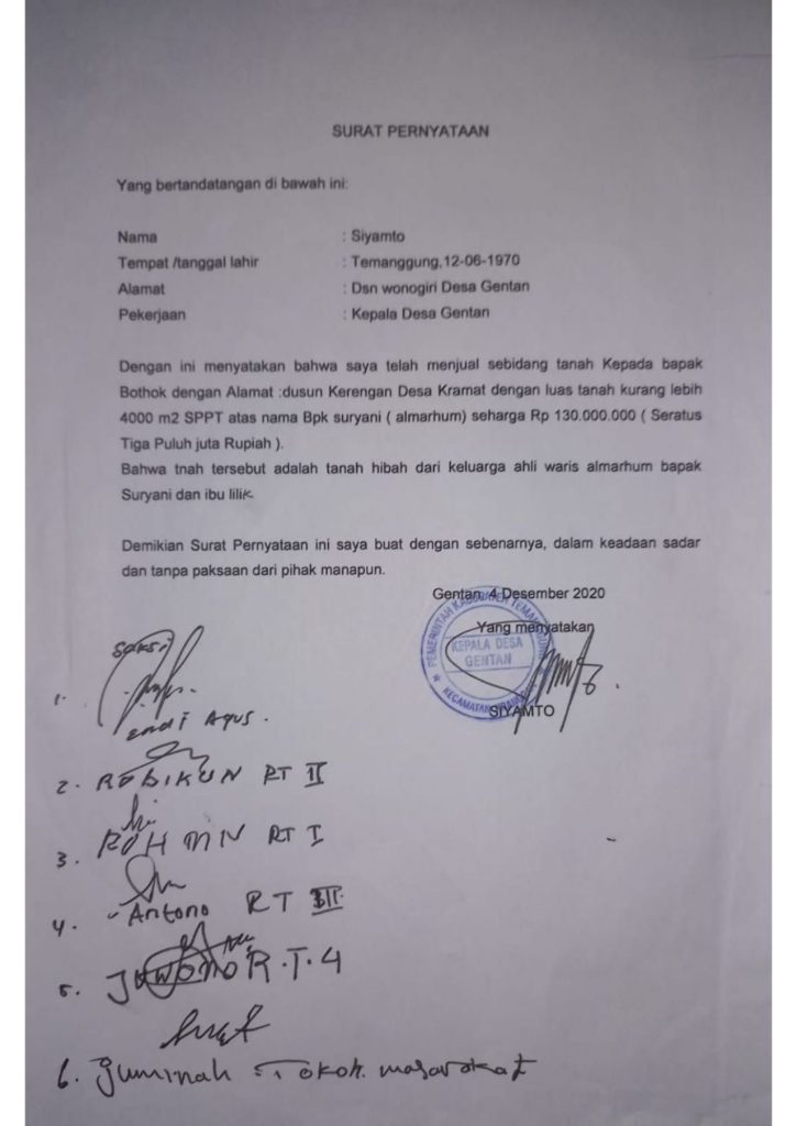 Kades Gentan Diduga Jual Tanah Hibah, Wildan Latif: Saya Tidak Tahu Kalau Silsilah Itu Untuk Dasar Jual Beli (Bagian-2)