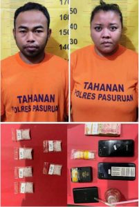 Pasutri Pengedar Sabu di Pasuruan Ditangkap, Polisi Sita 6 Klip Sabu dan Bong