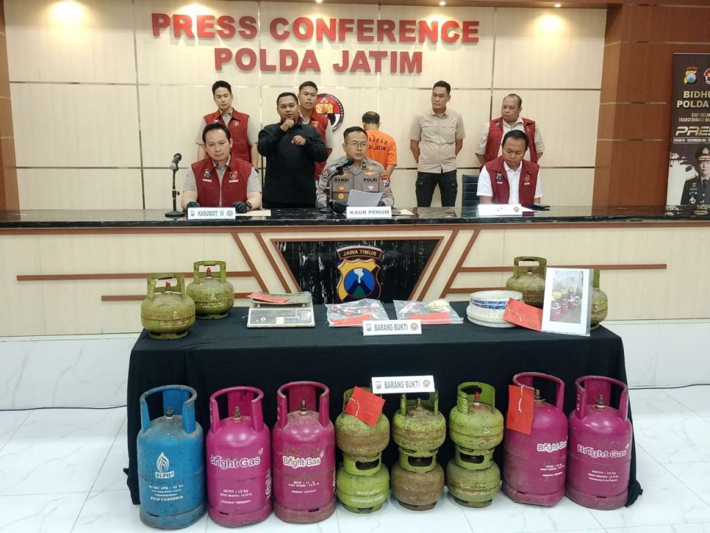 Polda Jatim Ungkap Kasus Oplosan LPG 3 Kg ke 12 Kg di Malang, Satu Tersangka Diamankan