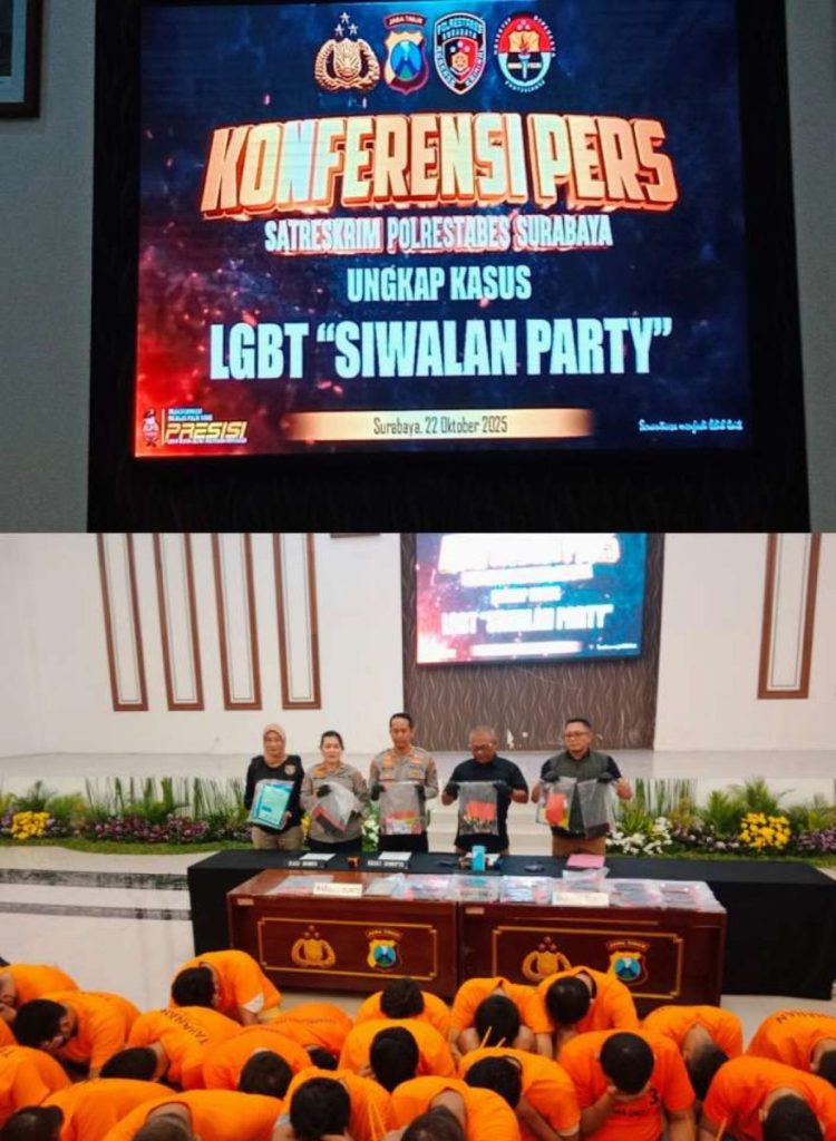 Polrestabes Surabaya Bongkar Pesta Seks Sesama Jenis di Hotel, 34 Orang Diamankan