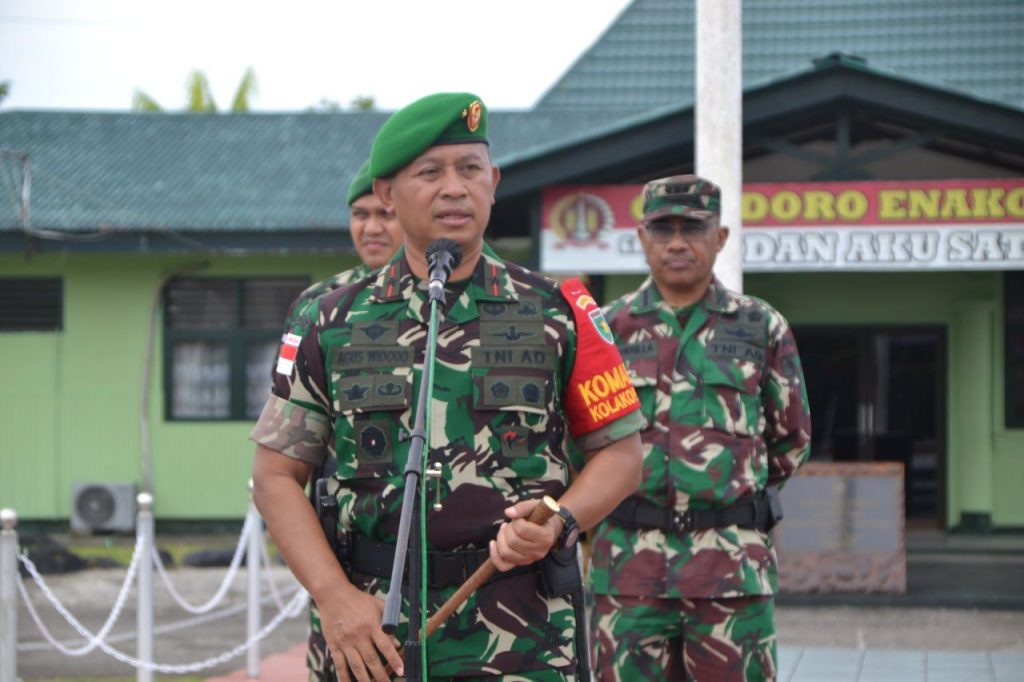 Danrem 174/ATW Pimpin Upacara Penerimaan dan Pelepasan Satgas Pam Obvitnas PT. Freeport Indonesia