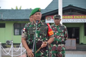 Danrem 174/ATW Pimpin Upacara Penerimaan dan Pelepasan Satgas Pam Obvitnas PT. Freeport Indonesia