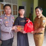 Polres Metro Bekasi Kota Salurkan Bansos Paket Sembako dan Sarung Ke Anak Yatim Yayasan Nairul Umroh