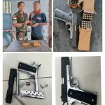 Dansatgas Yonarhanud 3/YBY Terima Penyerahan Senpi Standar Jenis Armcor Dari Warga