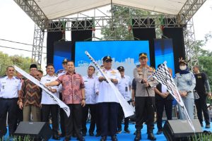 Kapolres Metro Tangerang Kota Hadiri Pelepasan Ribuan Pemudik Kemenhub RI di Terminal Poris Plawad