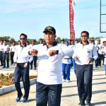 Satgas Operasi Trisila 2023 Laksanakan Olahraga Bersama di Lantamal XII