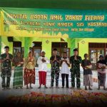 Penyerahan Zakat Fitrah Ramadhan 1444 H Kepada Panitia Zakat Masjid Al-Fatah Yonif Raider 515 Kostrad