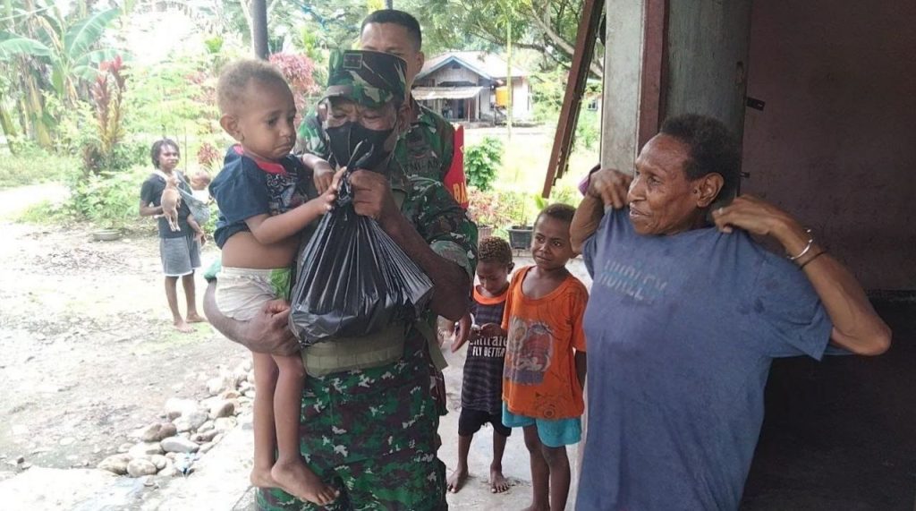 Kodim 1710/Mimika Melalui Koramil Jajaran Terus Dukung Program Penurunan Jumlah Stunting Di Wilayah Binaan