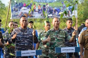Lanal Dumai Ikut Serta Dalam Puncak Penanaman Mangrove Nasional