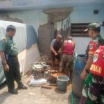 Danramil 05/TA Mayor Arh Saryono dan Babinsa Kelurahan Petamburan monitor pelaksanaan kegiatan Pembuatan sumur Bor