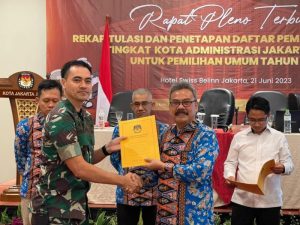 Mewakili Dandim, Danramil 08/JB Hadiri Rapat Pleno Terbuka KPU Jakarta Pusat