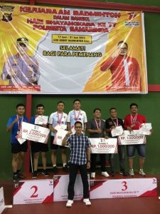Ganda Badminton Batalyon B Brimob Kaltim Berhasil Juarai Kejuaraan Badminton Hari Bhayangkara Ke 77 Polresta Samarinda