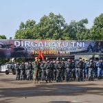 Prajurit Lanal Bandung Ikuti Upacara Parade dan Defile Peringatan HUT Ke-78 TNI Tahun 2023