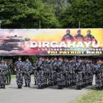 Komandan Beserta Prajurit Lanal Sabang Ikuti Upacara Parade dan Defile Peringatan HUT Ke-78 TNI Tahun 2023