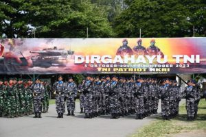 Komandan Beserta Prajurit Lanal Sabang Ikuti Upacara Parade dan Defile Peringatan HUT Ke-78 TNI Tahun 2023