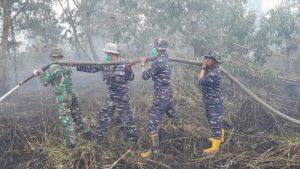 TNI AL Ikut Berupaya Dalam Menangani Karhutla Bersama BNPB di Wilayah Provinsi Kalimantan Selatan